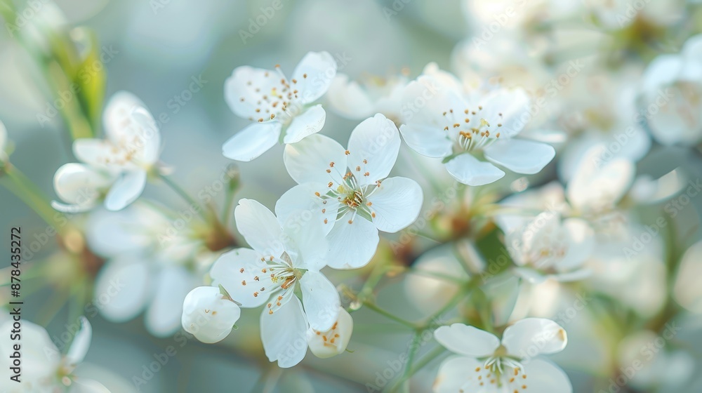 A beautiful close-up shot showcasing delicate white flowers in full bloom, highlighting their intricate petals and natural beauty with a soft focus background. A beautiful close-up shot showcasing delicate white flowers in full bloom, highlighting their intricate petals and natural beauty with a soft focus background.