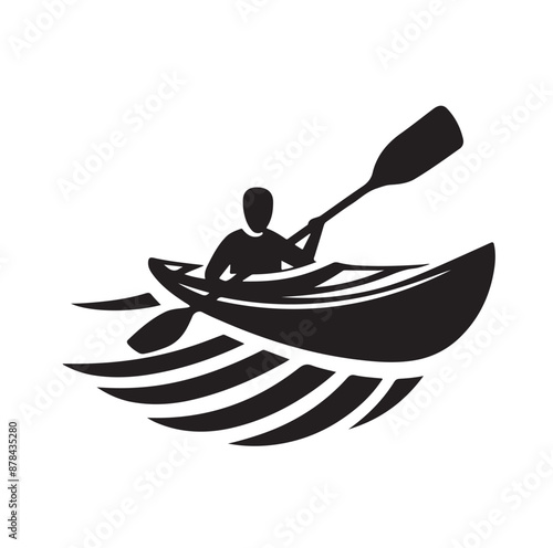 Kayak logo silhouettes vector illustration 