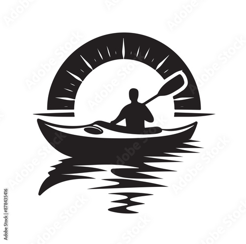 Kayak logo silhouettes vector illustration 