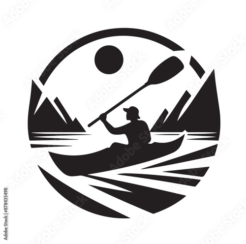 Kayak logo silhouettes vector illustration 