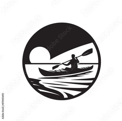 Kayak logo silhouettes vector illustration 