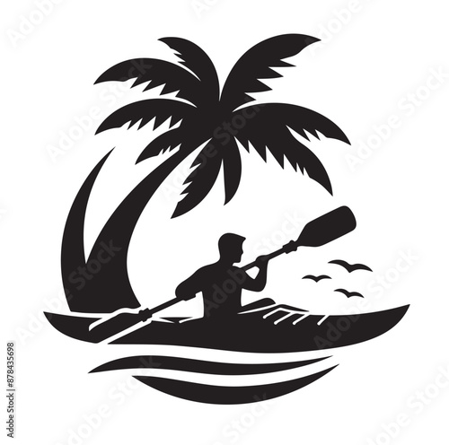 Kayak logo silhouettes vector illustration 
