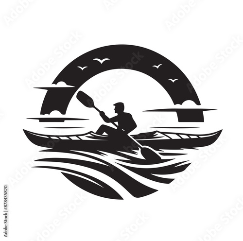 Kayak logo silhouettes vector illustration 