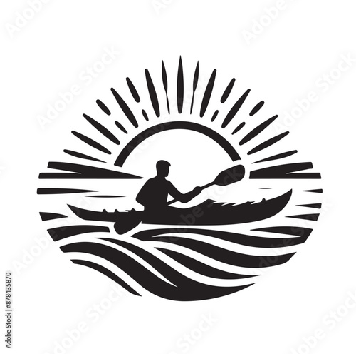 Kayak logo silhouettes vector illustration 