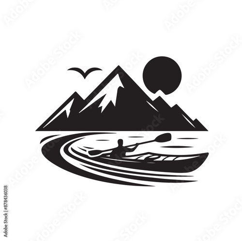 Kayak logo silhouettes vector illustration 