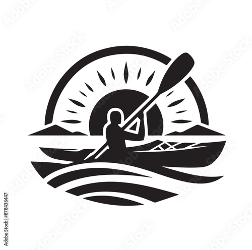 Kayak logo silhouettes vector illustration 