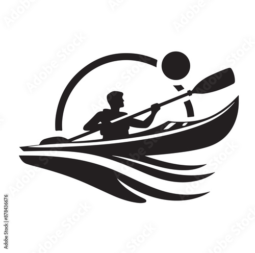 Kayak logo silhouettes vector illustration 