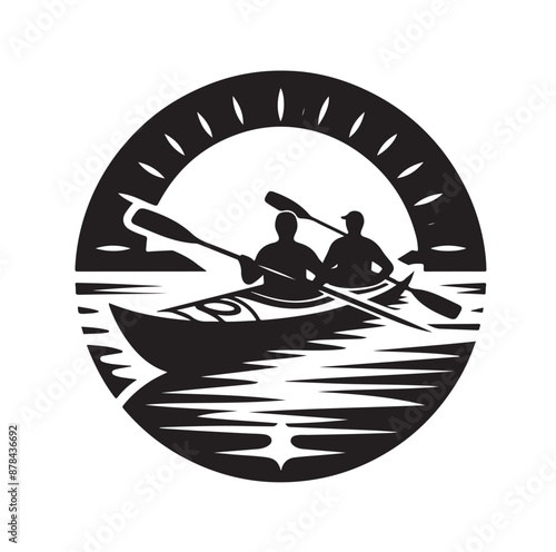 Kayak logo silhouettes vector illustration 