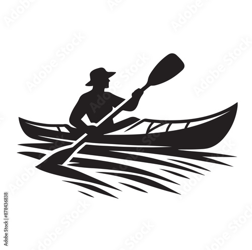 Kayak logo silhouettes vector illustration 