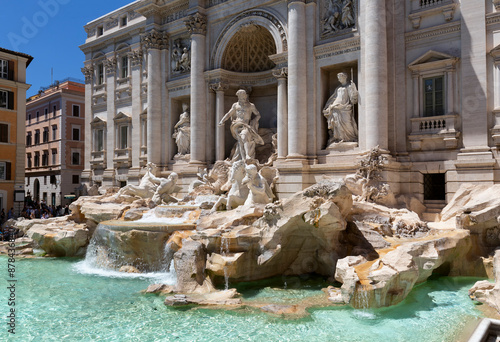 Photography View of Rome Trevi Fountain (Fontana di Trevi) in Rome, Italy