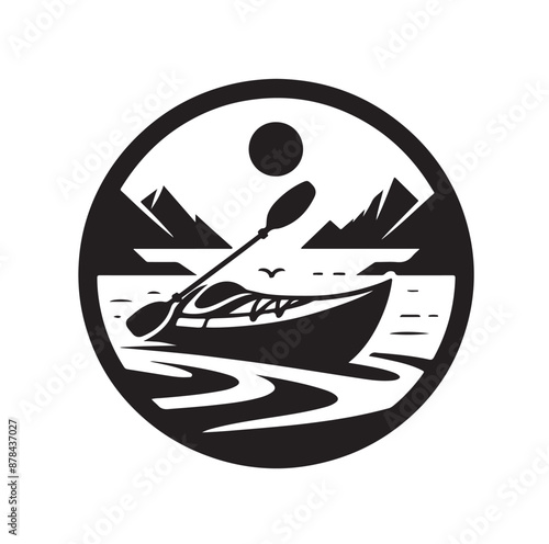 Kayak logo silhouettes vector illustration 