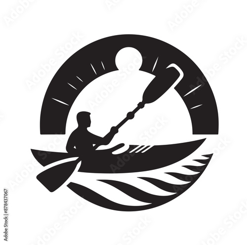 Kayak logo silhouettes vector illustration 