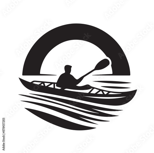 Kayak logo silhouettes vector illustration 