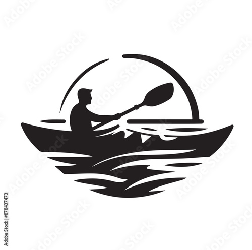 Kayak logo silhouettes vector illustration 