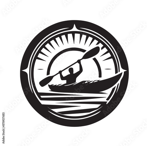 Kayak logo silhouettes vector illustration 