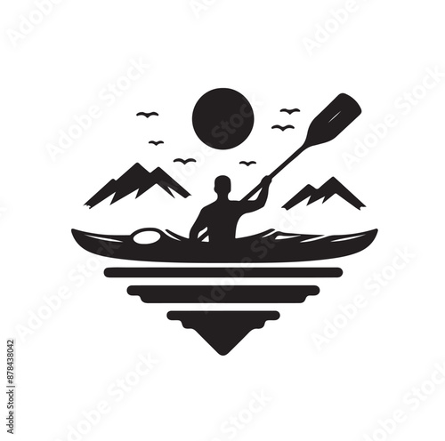 Kayak logo silhouettes vector illustration 