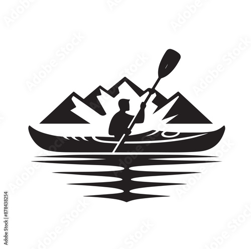 Kayak logo silhouettes vector illustration 