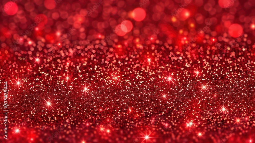 A mesmerizing red glitter background with circular bokeh lights effects delivering a brilliant and shiny texture, suitable for festive designs and celebratory events. A mesmerizing red glitter background with circular bokeh lights effects delivering a brilliant and shiny texture, suitable for festive designs and celebratory events.