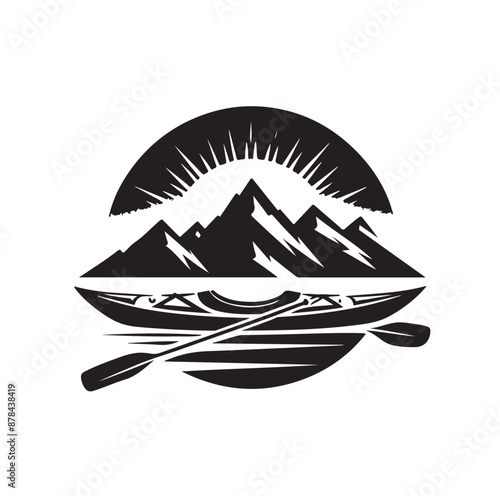 Kayak logo silhouettes vector illustration 