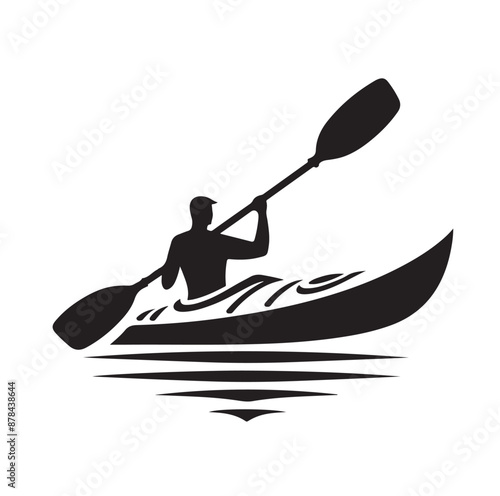 Kayak logo silhouettes vector illustration 