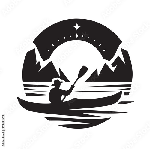 Kayak logo silhouettes vector illustration 