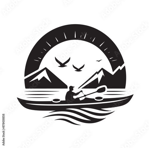 Kayak logo silhouettes vector illustration 
