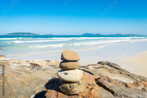Wallpaper Mural stack of stones on the beach Torontodigital.ca