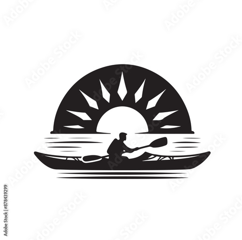 Kayak logo silhouettes vector illustration 
