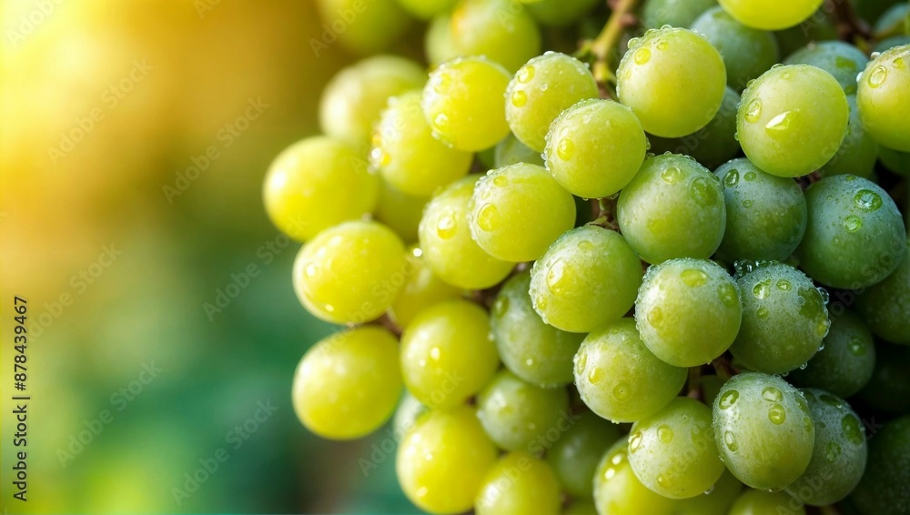 Close-Up of Muscat Grapes with Natural Bokeh Elements Close-Up of Muscat Grapes with Natural Bokeh Elements