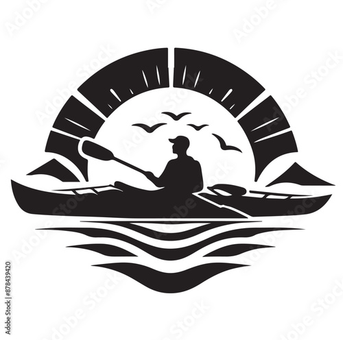 Kayak logo silhouettes vector illustration 