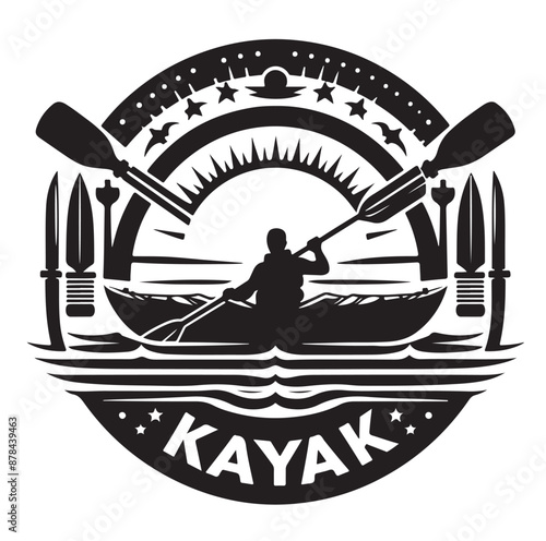 Kayak logo silhouettes vector illustration 