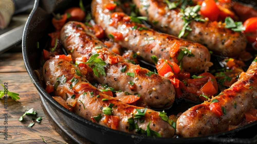 fry red pork sausage with tomato sauce fry red pork sausage with tomato sauce