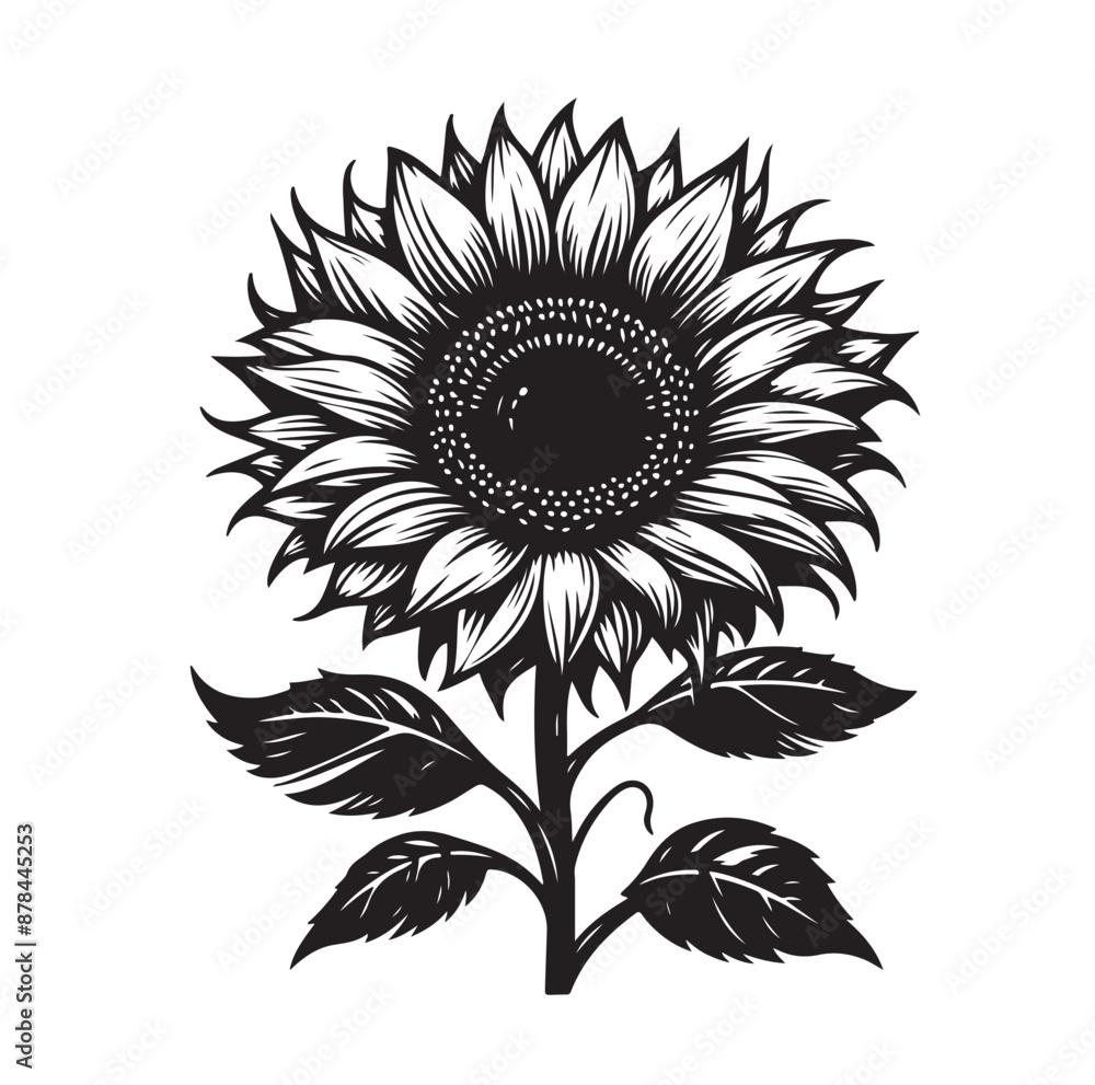Sunflowers Silhouette vector illustration Sunflowers Silhouette vector illustration