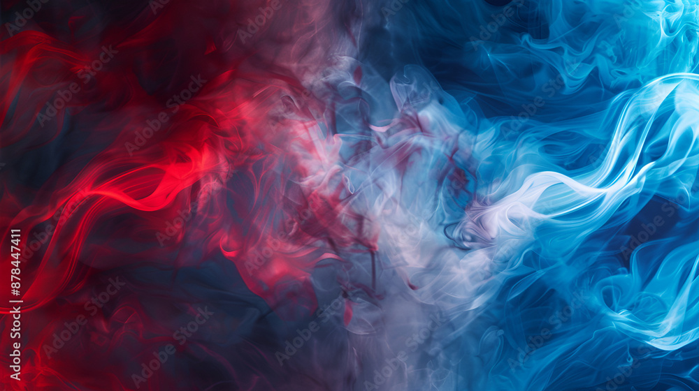 Vivid blue and red smoke swirls blend seamlessly, creating a dynamic and mesmerizing abstract background ,Color smoke abstract background Vivid blue and red smoke swirls blend seamlessly, creating a dynamic and mesmerizing abstract background ,Color smoke abstract background