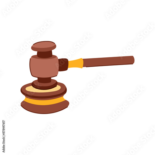 mallet judge hammer cartoon. judgment lawyer, ment bid, trial prison mallet judge hammer sign. isolated symbol vector illustration