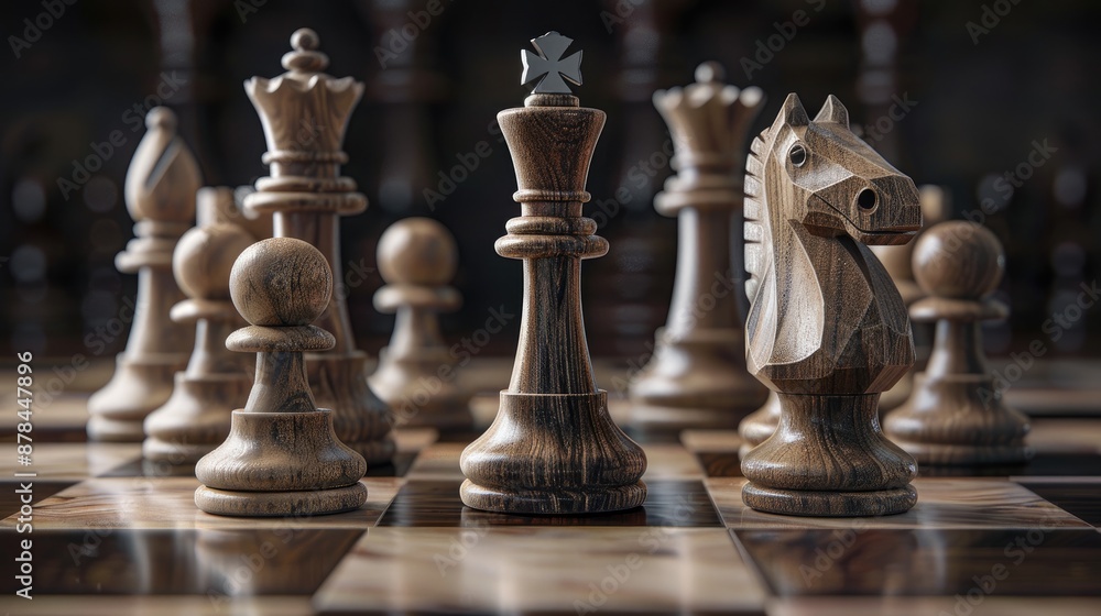 Chess design concept, showcasing strategic gameplay and intellectual challenge Chess design concept, showcasing strategic gameplay and intellectual challenge