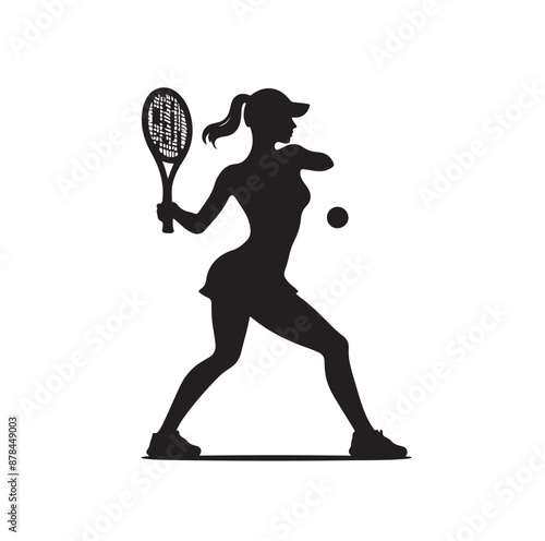 A tennis player silhouette vector illustration