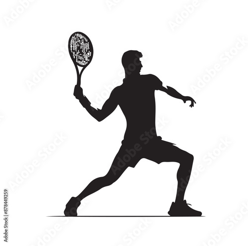 A tennis player silhouette vector illustration