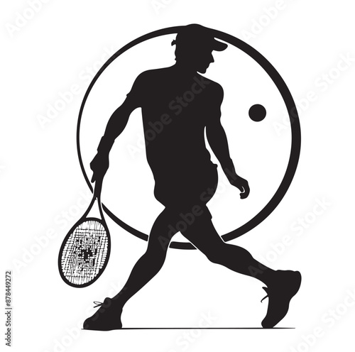 A tennis player silhouette vector illustration