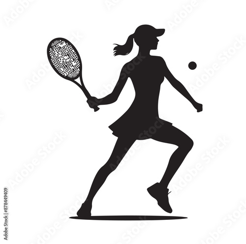 A tennis player silhouette vector illustration