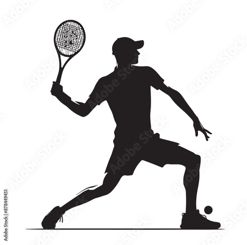 A tennis player silhouette vector illustration