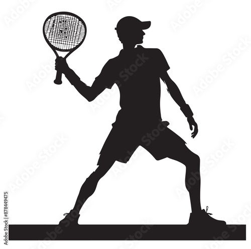 A tennis player silhouette vector illustration