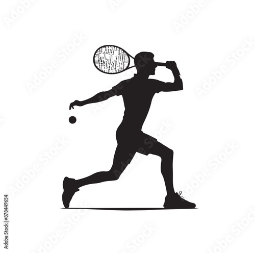 A tennis player silhouette vector illustration