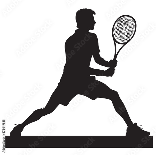 A tennis player silhouette vector illustration