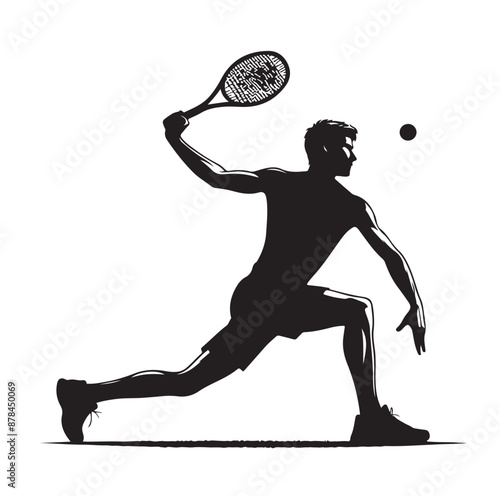 A tennis player silhouette vector illustration