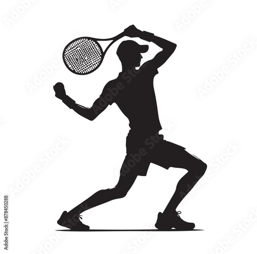 A tennis player silhouette vector illustration