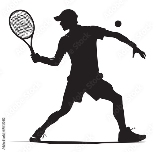 A tennis player silhouette vector illustration
