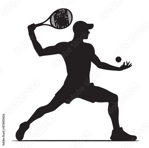 A tennis player silhouette vector illustration