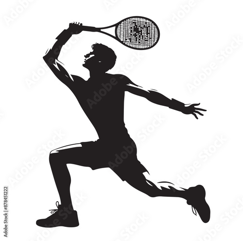 A tennis player silhouette vector illustration