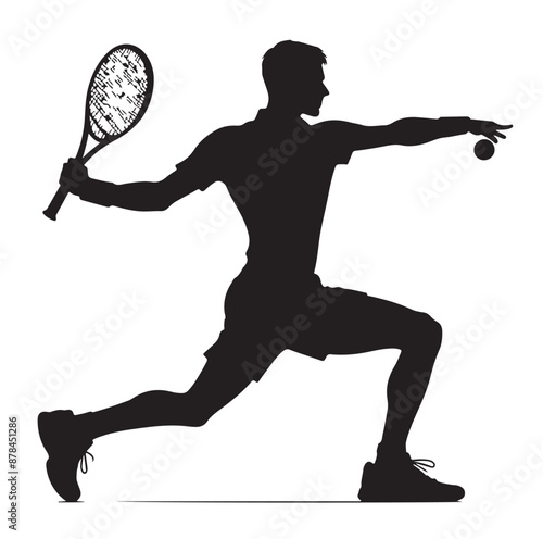A tennis player silhouette vector illustration